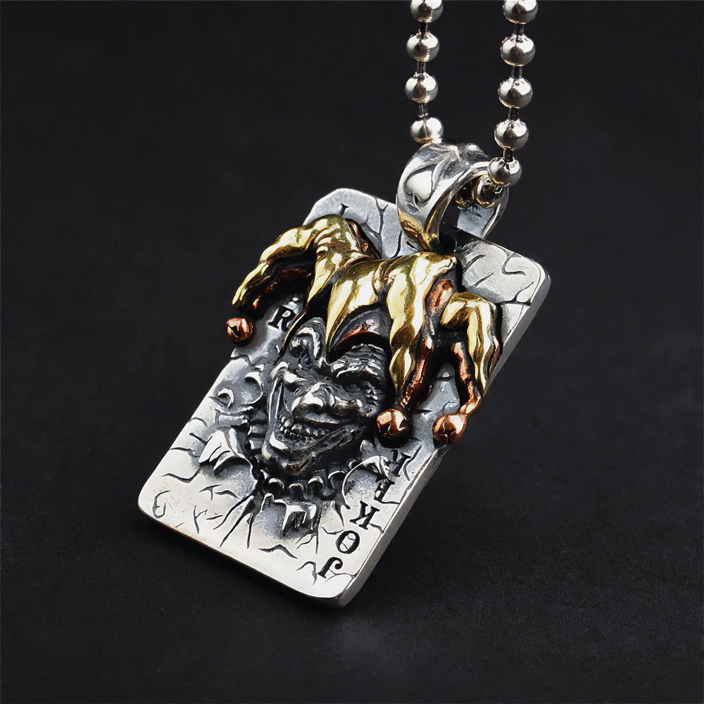 Silver deals clown pendant