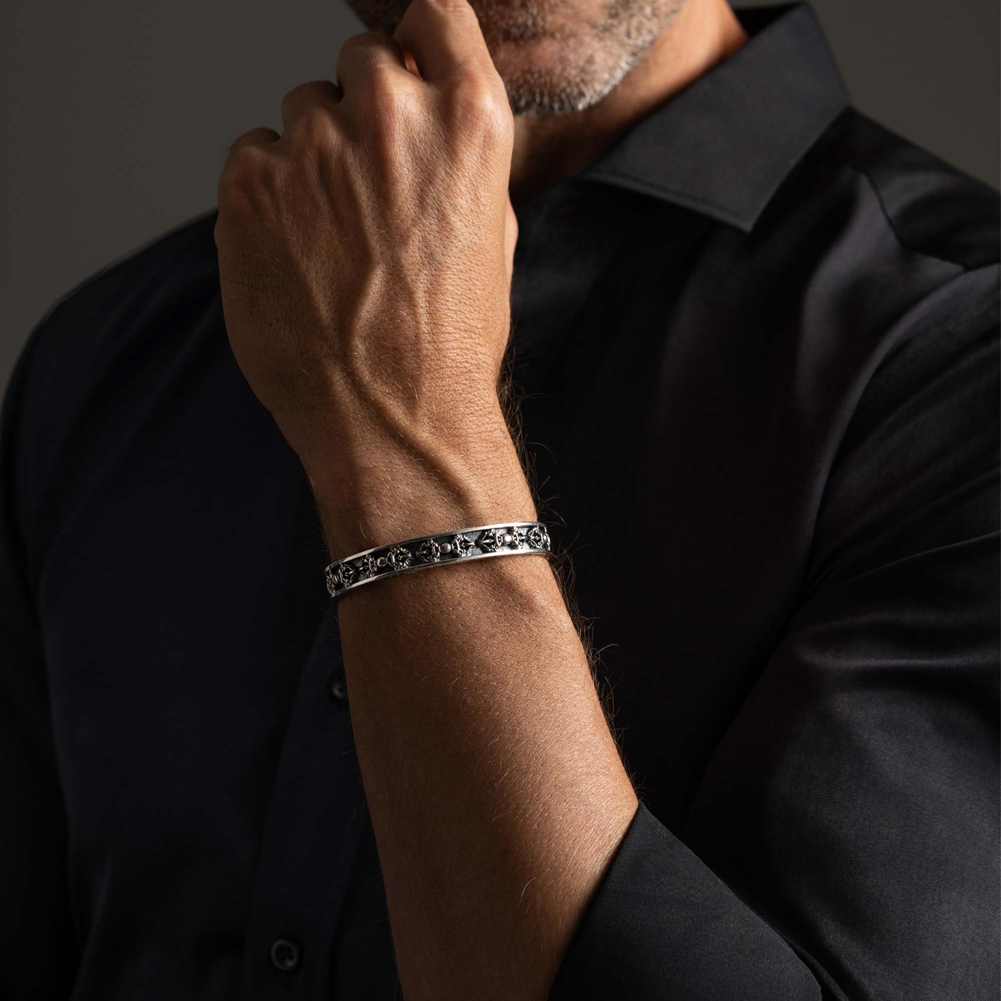 Basel - Ancient Silver Bangle Bracelet