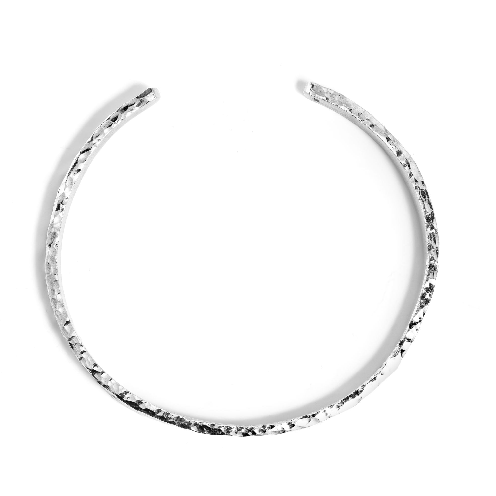 Lugo - Handmade Hammered Silver Bangle Bracelet