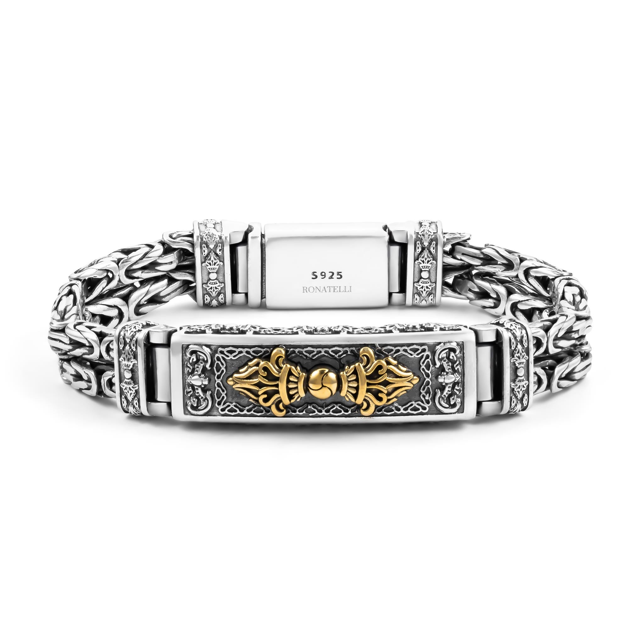 Poseidon - Bracciale in argento vecchio stile fatto a mano