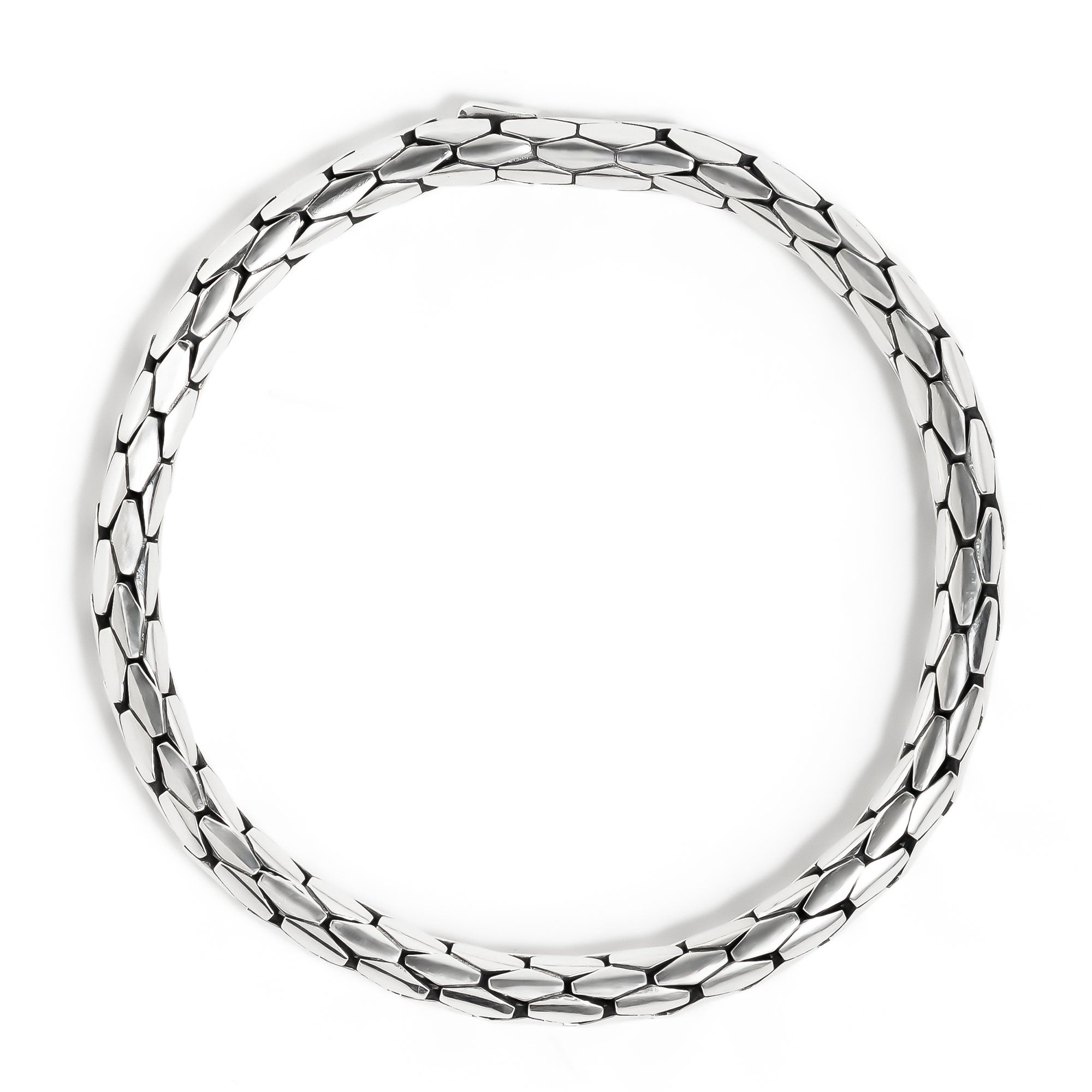 Roma - Silver Snake Scale Elegant Bracelet