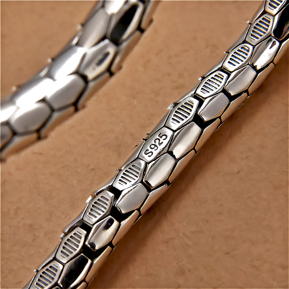 Roma - Elegantes Silber armband mit Schlangen Schuppenmuster