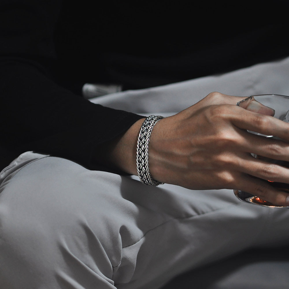 Marlo - Wide Woven Chain Bracelet