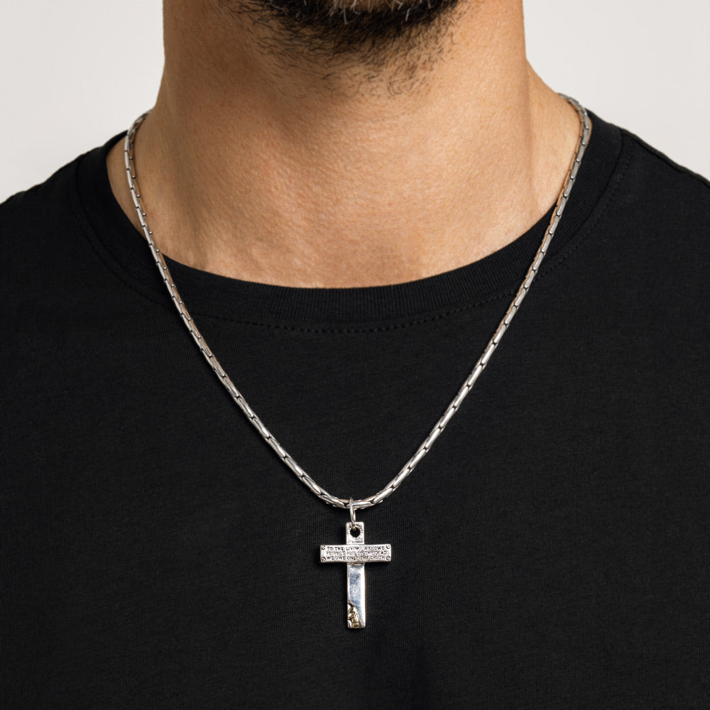 Salerno - Pendentif Croix Lettre En Argent