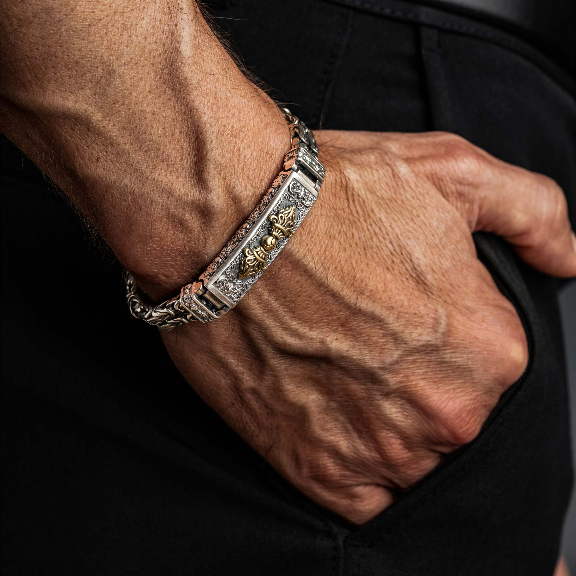 Poseidon - Silver Handmade Old Fashioned Bracelet