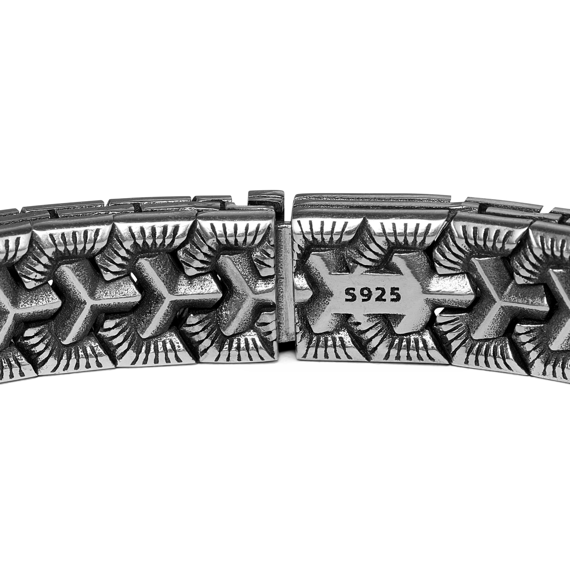 Vulcan - Sterling Silver Chevron Link Bracelet
