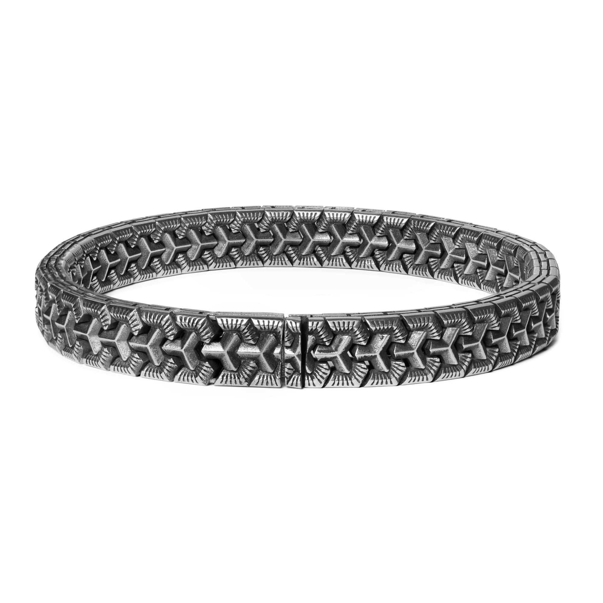 Vulcan - Sterling Silver Chevron Link Bracelet