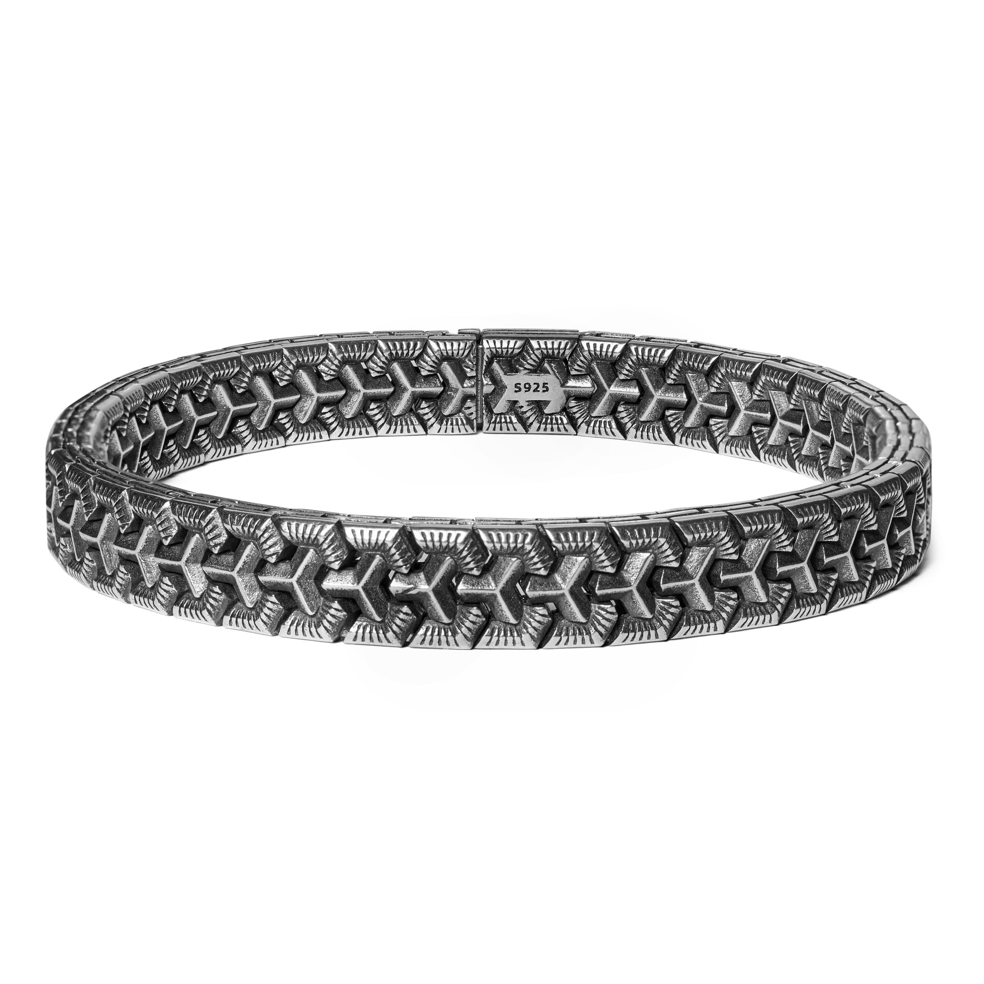 Vulcan - Sterling Silver Chevron Link Bracelet