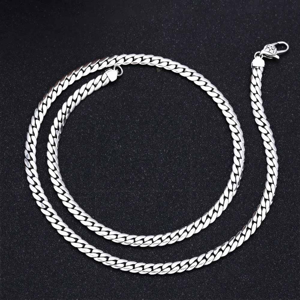 925 Sterling Silver Cuban Chain Necklace for Men