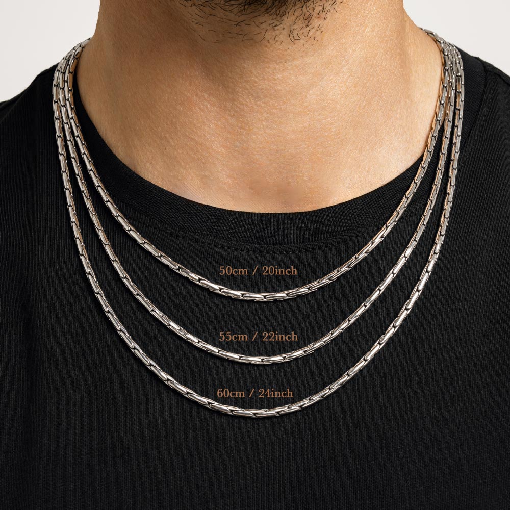 Alfo - Bambus Sølv Kæde Halskæde