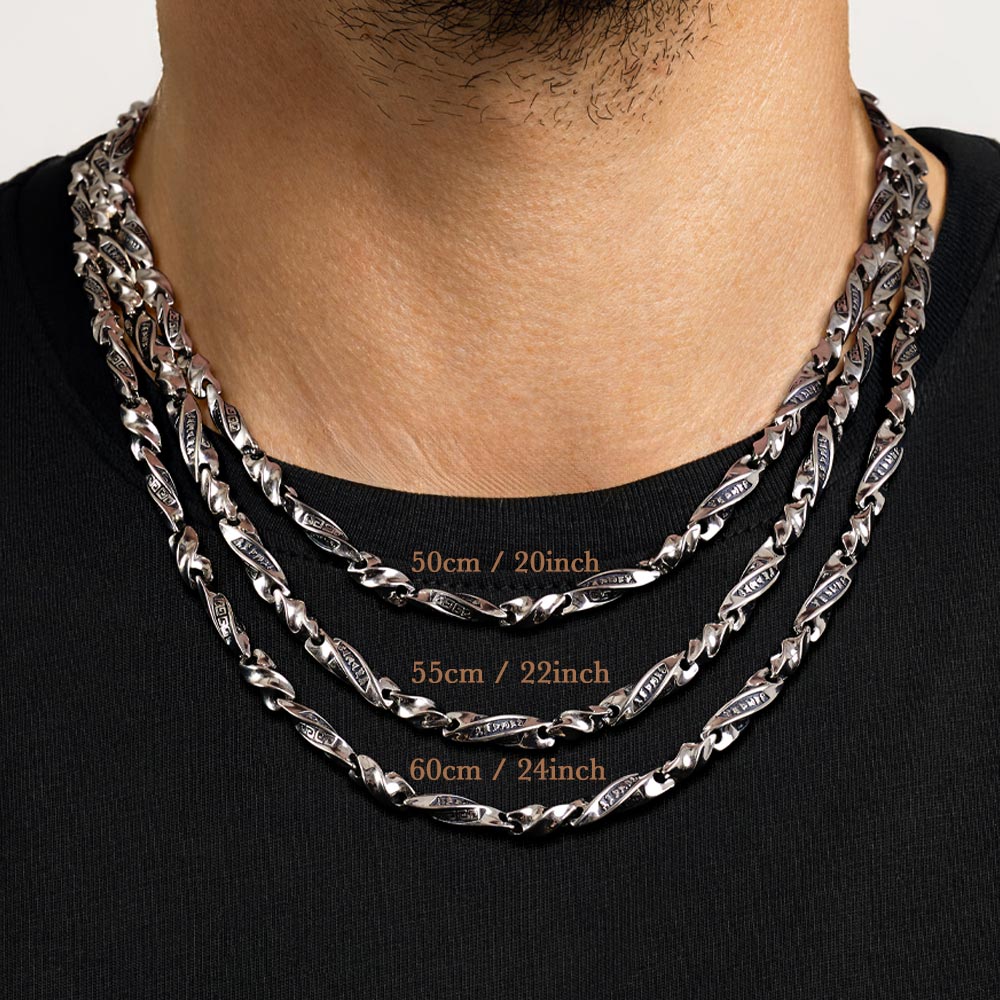 S925 Silver Necklace Chain Retro For Men - Krun