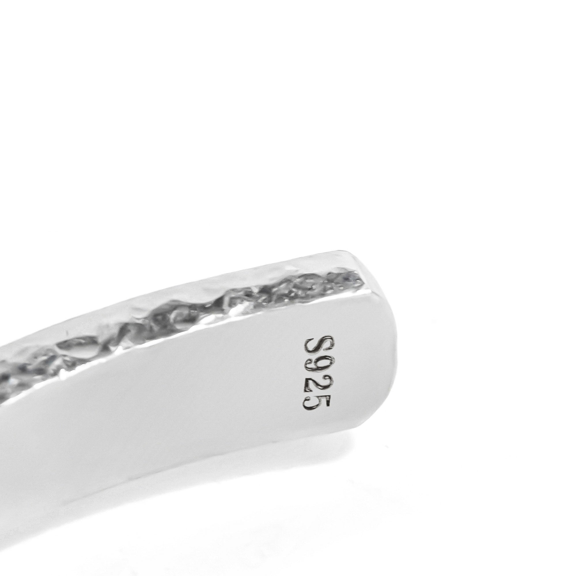 Lugo - Handmade Hammered Silver Bangle Bracelet