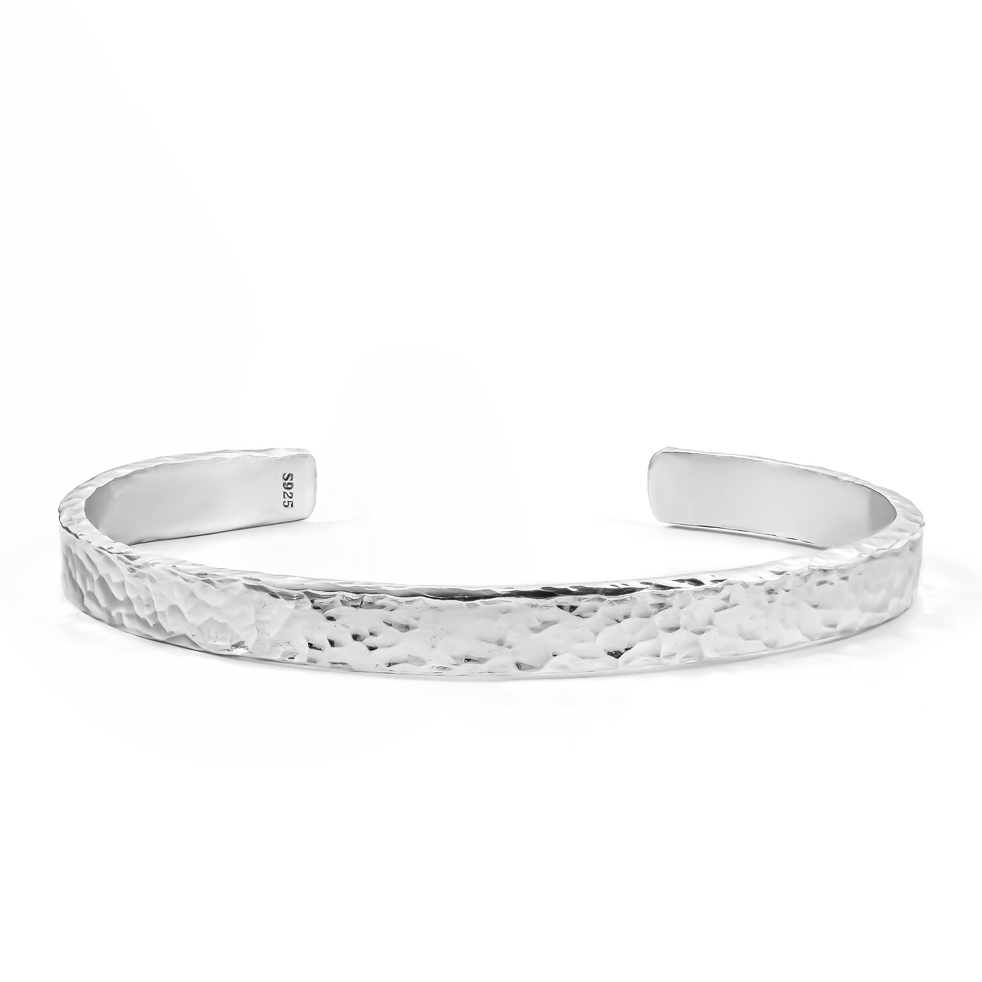 Lugo - Handmade Hammered Silver Bangle Bracelet