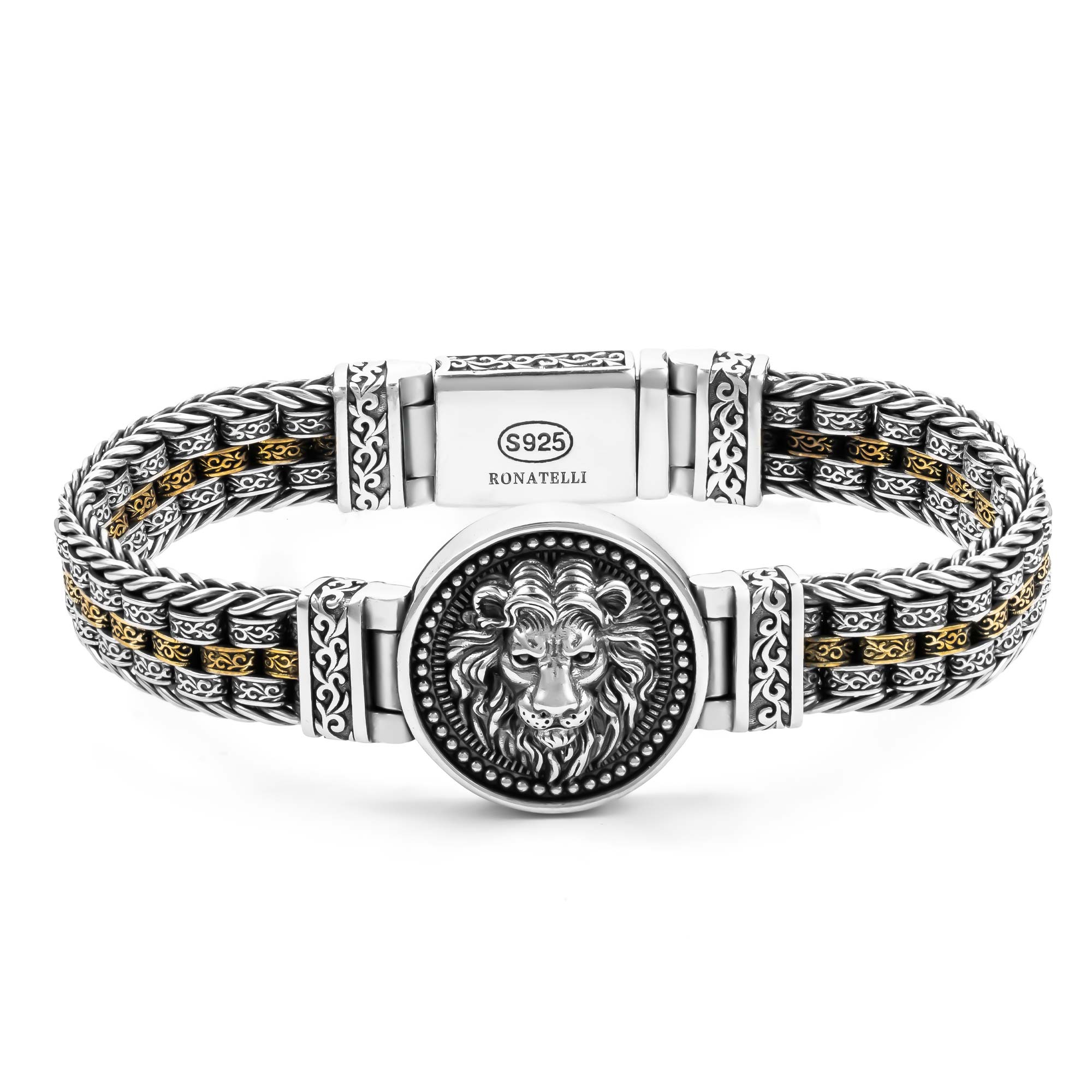 Men's Lion Medallion Bracelet - 925 Sterling Silver