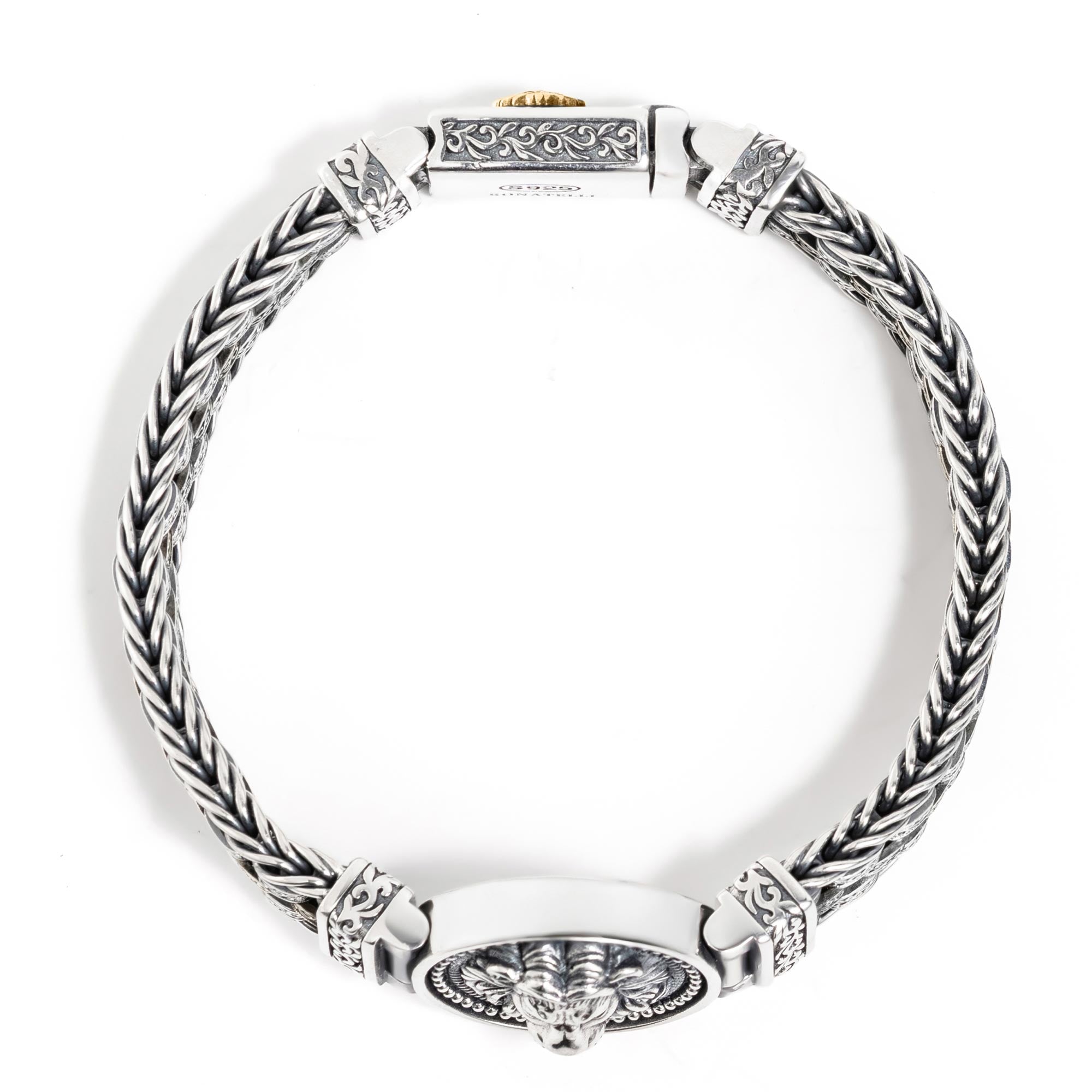 Men's Lion Medallion Bracelet - 925 Sterling Silver