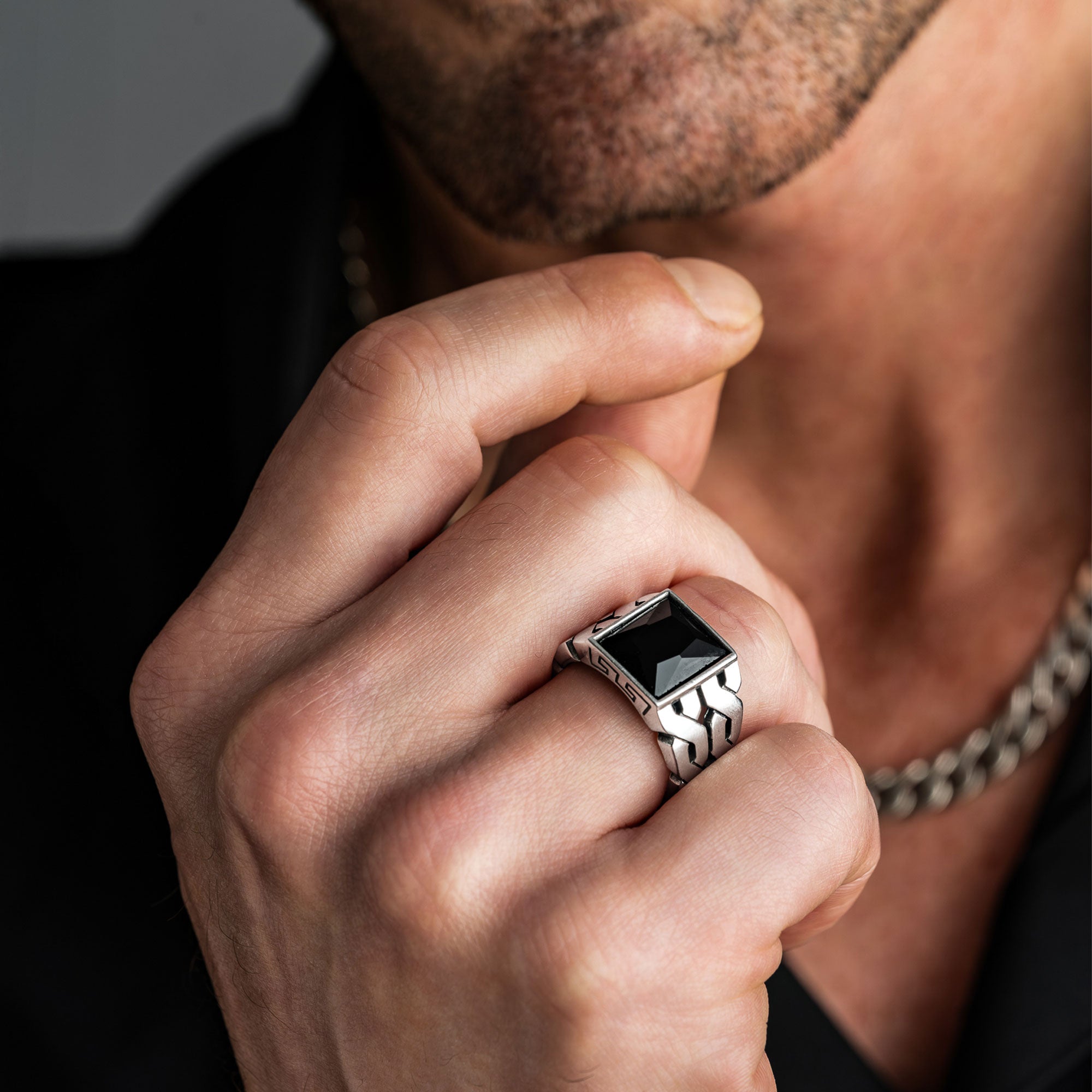 Ragnar - Handmade Square 925 Silver Ring