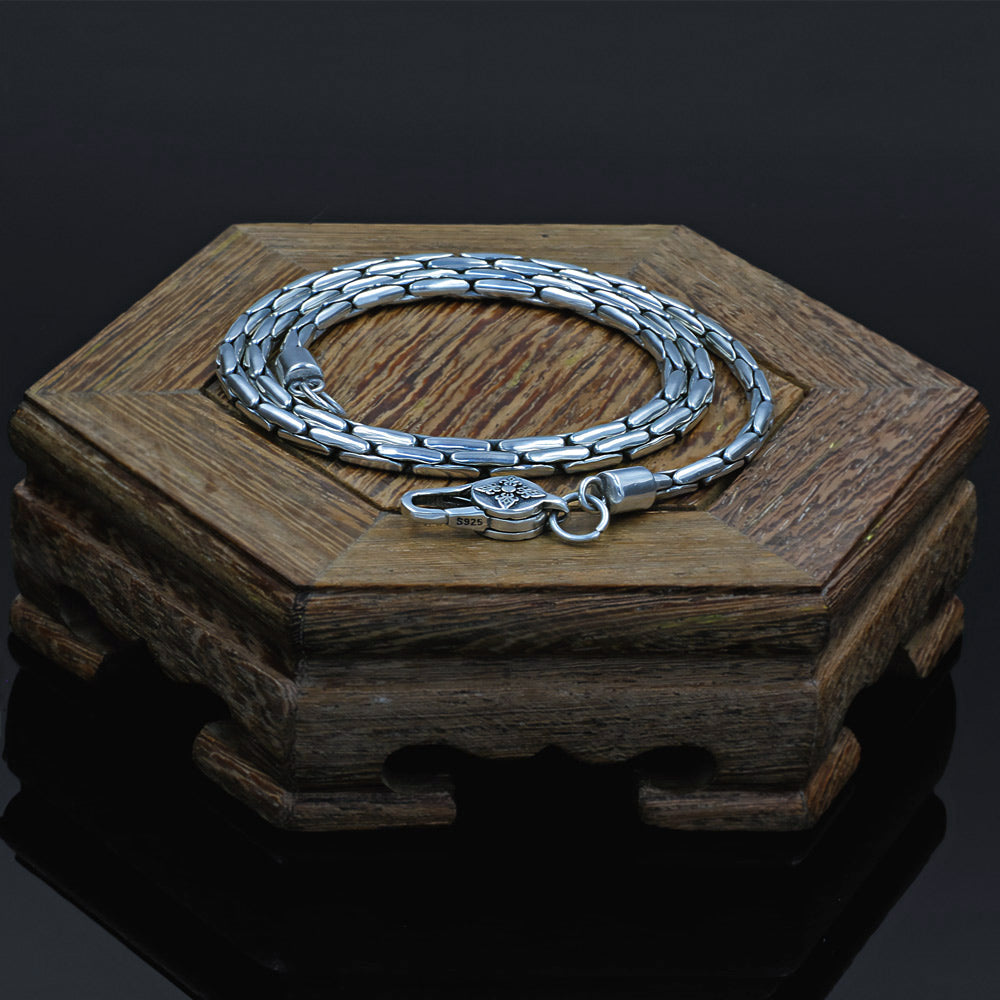 Alfo - Bamboo Silver Chain Necklace