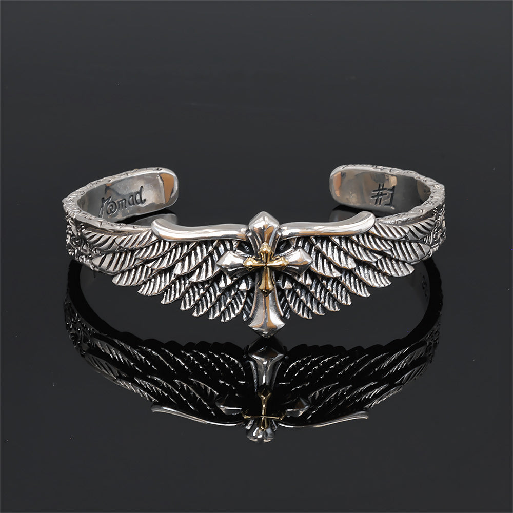 Calvi - Angel Wings Cross Bracelet