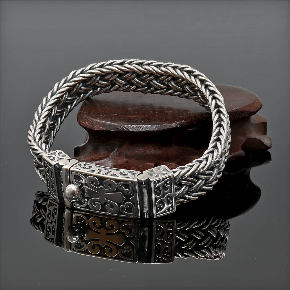 999 Silver Bracelet Bracciale Catena Figaro In Argento Sterling 925 Placcato Oro 14k - Made In Italy, Lunghezze Regolabili Catena Figaro Argento Sterling 925 Placcato Oro 14k - Foto 6