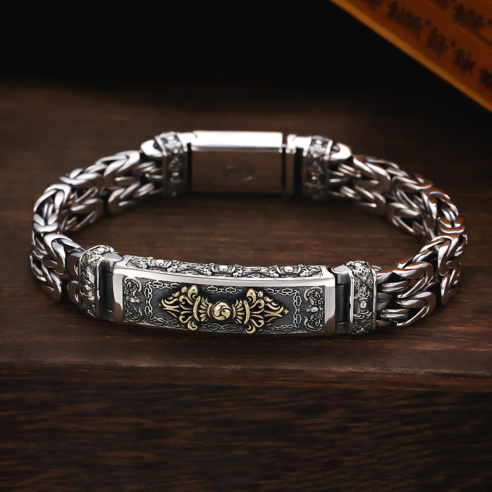 Poseidon - Silver Handmade Old Fashioned Bracelet