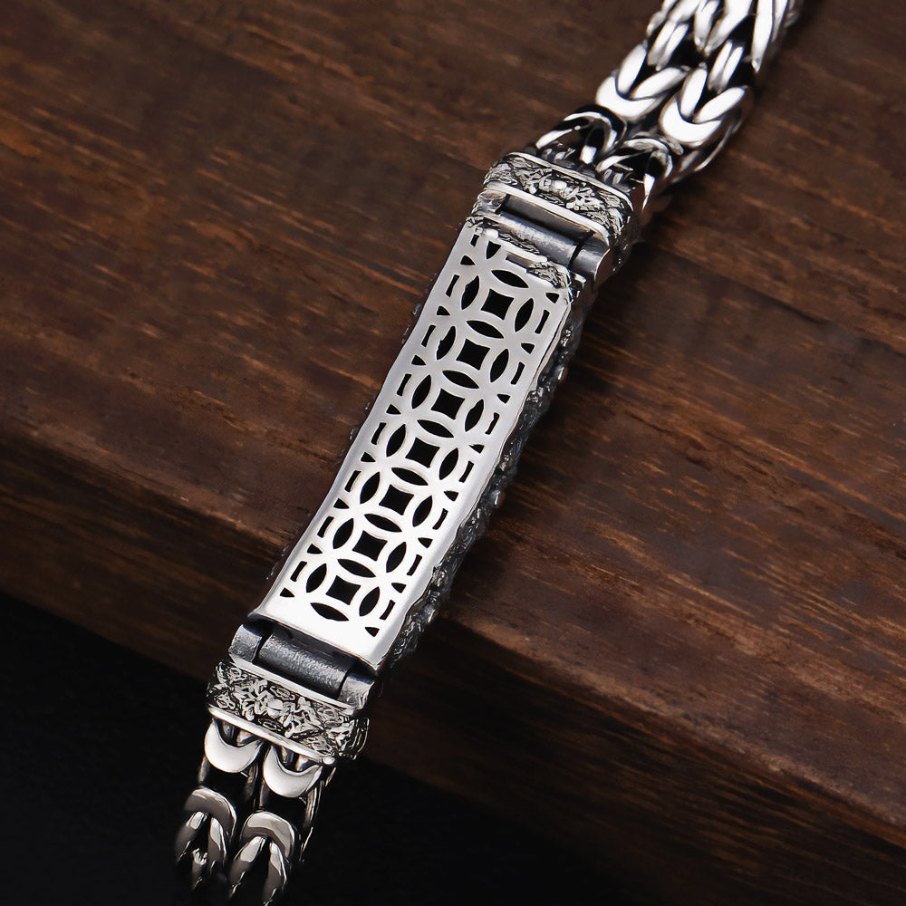 Poseidon - Silver Handmade Old Fashioned Bracelet