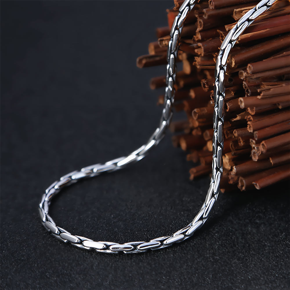 Alfo - Bamboo Silver Chain Necklace