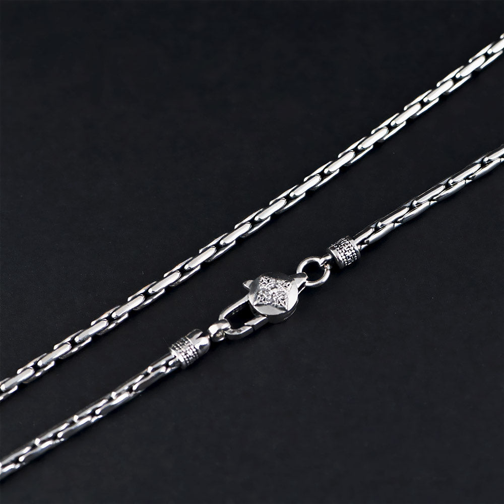 Alfo - Bamboo Silver Chain Necklace