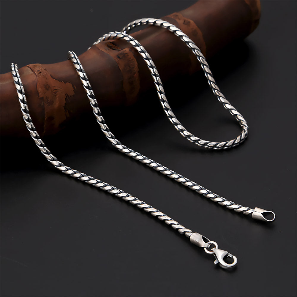 Lucca - Collar de cadena de plata retro hecho a mano