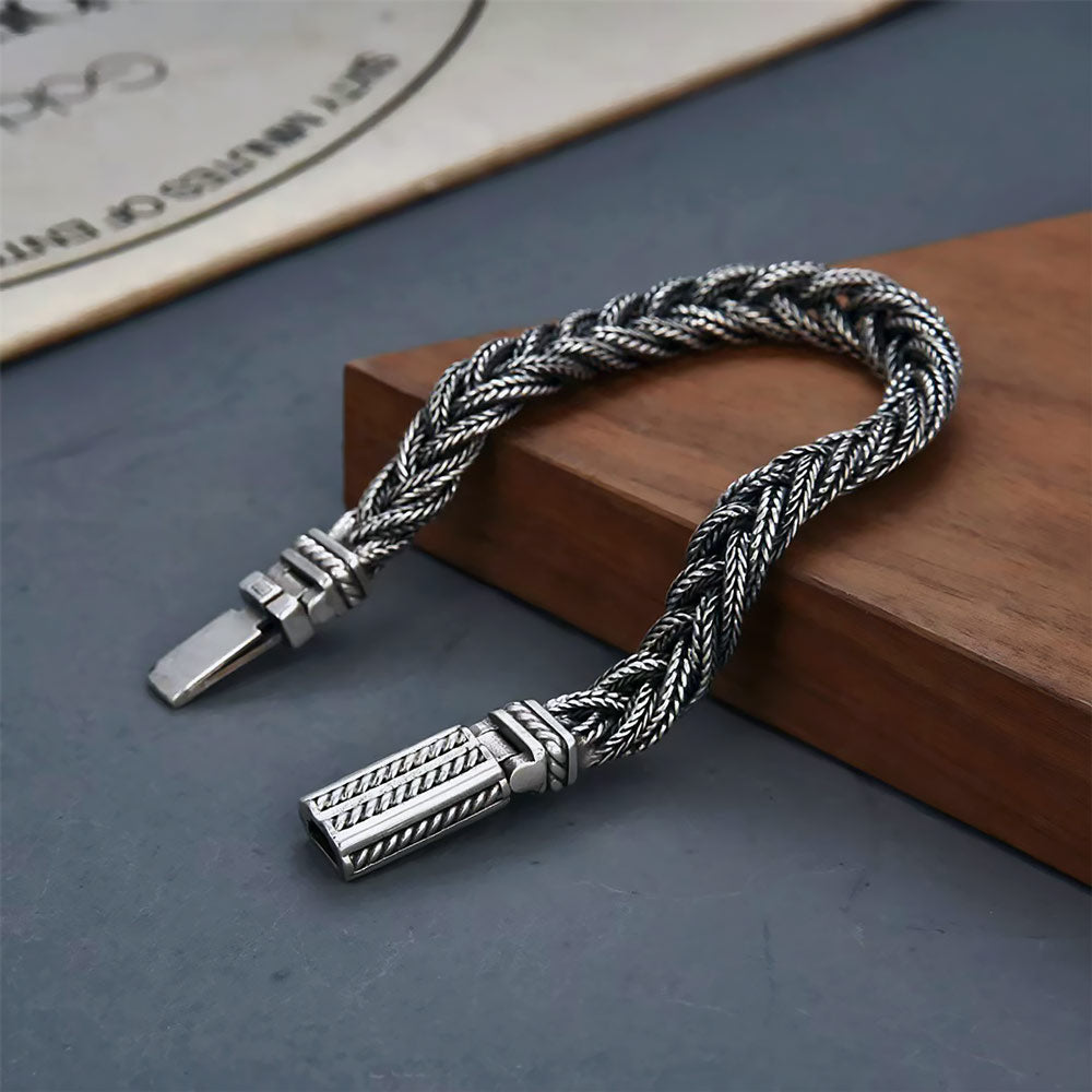 Parma - Fox Tail Hand Woven Silver Bracelet