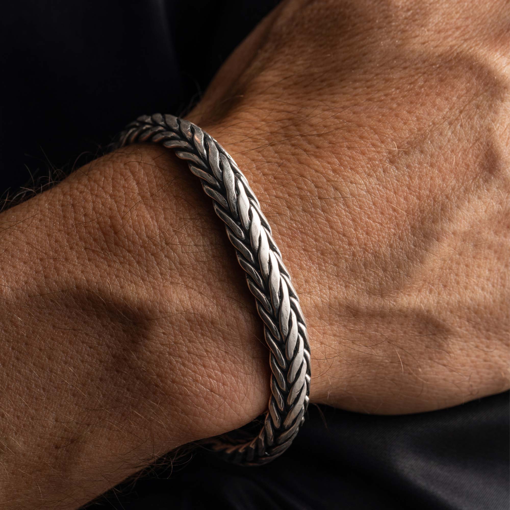 Lesi - Bracelet Argent Tressé Serré