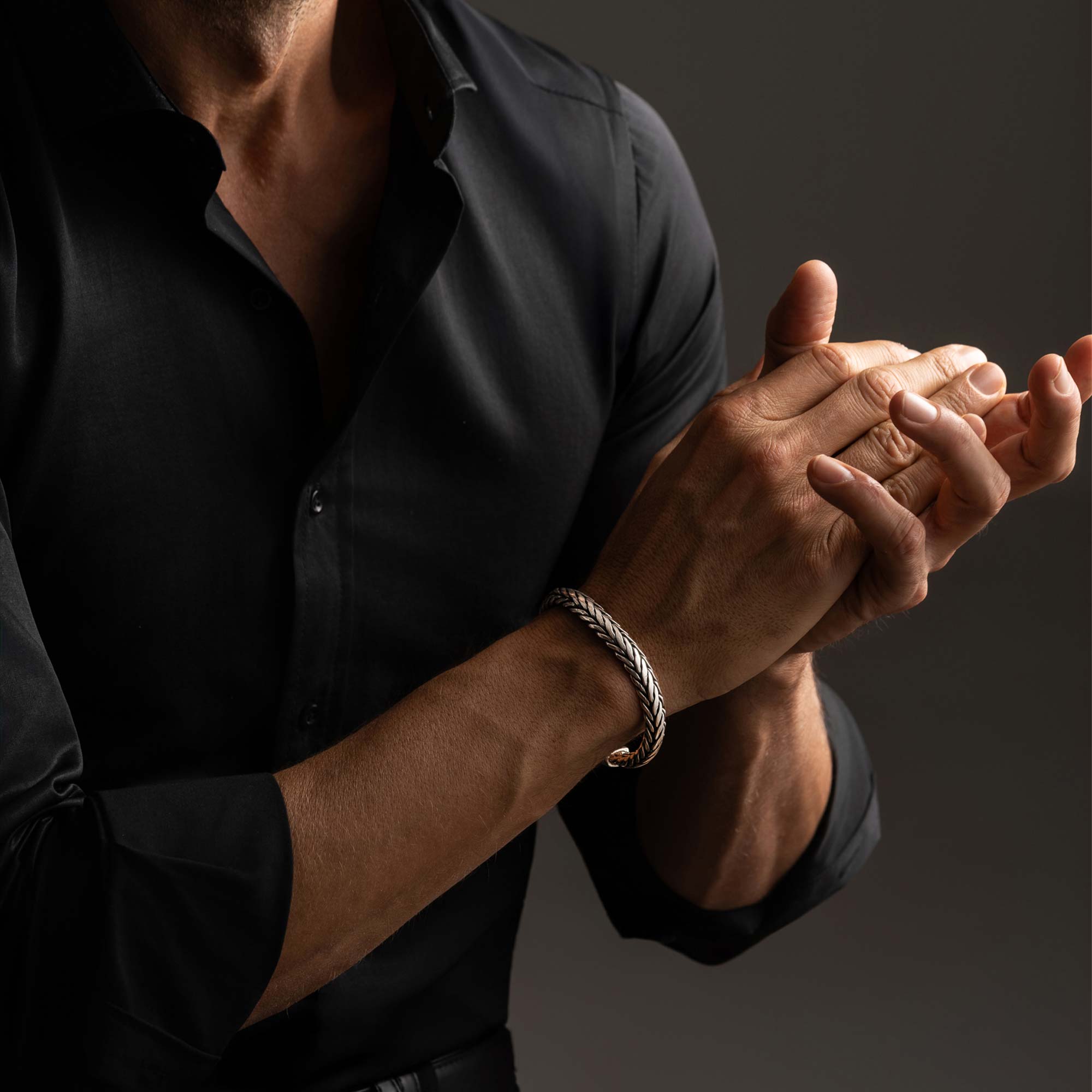 Lesi - Bracelet Argent Tressé Serré