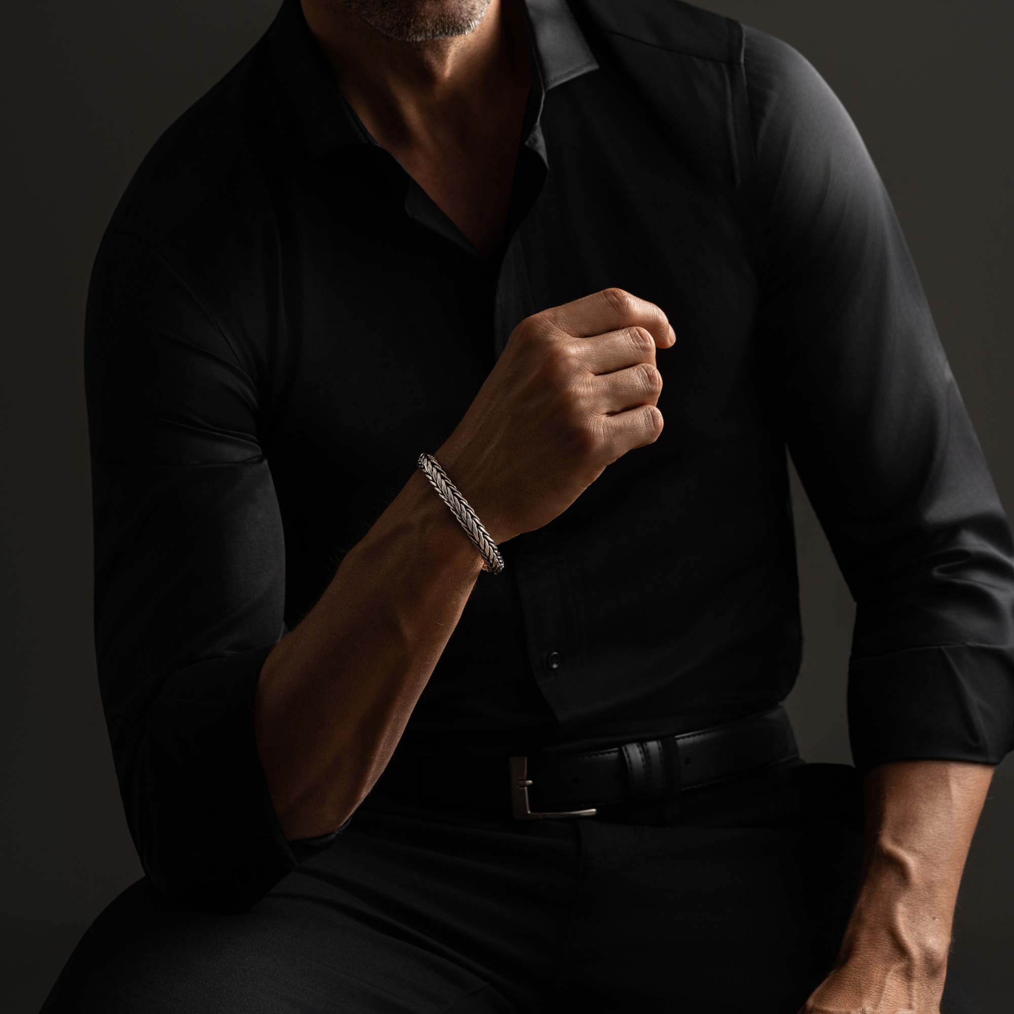 Lesi - Bracelet Argent Tressé Serré