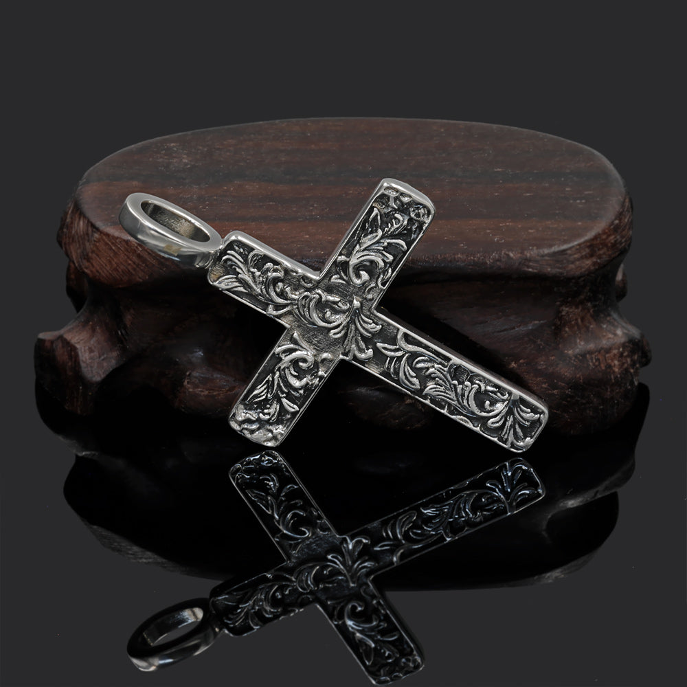 Norcia - Silver Cross Eagle Pendant