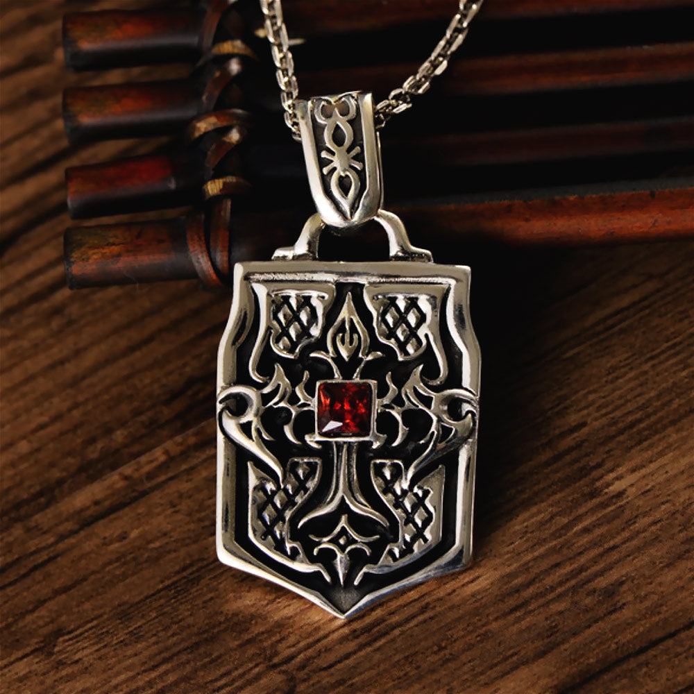 Rovigo - Silver Cross Shield Pendant