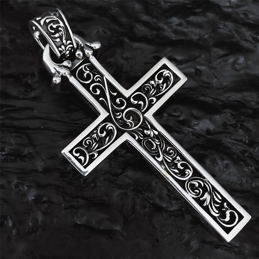 Cervia - Zilveren Gevleugelde Kruis Hanger