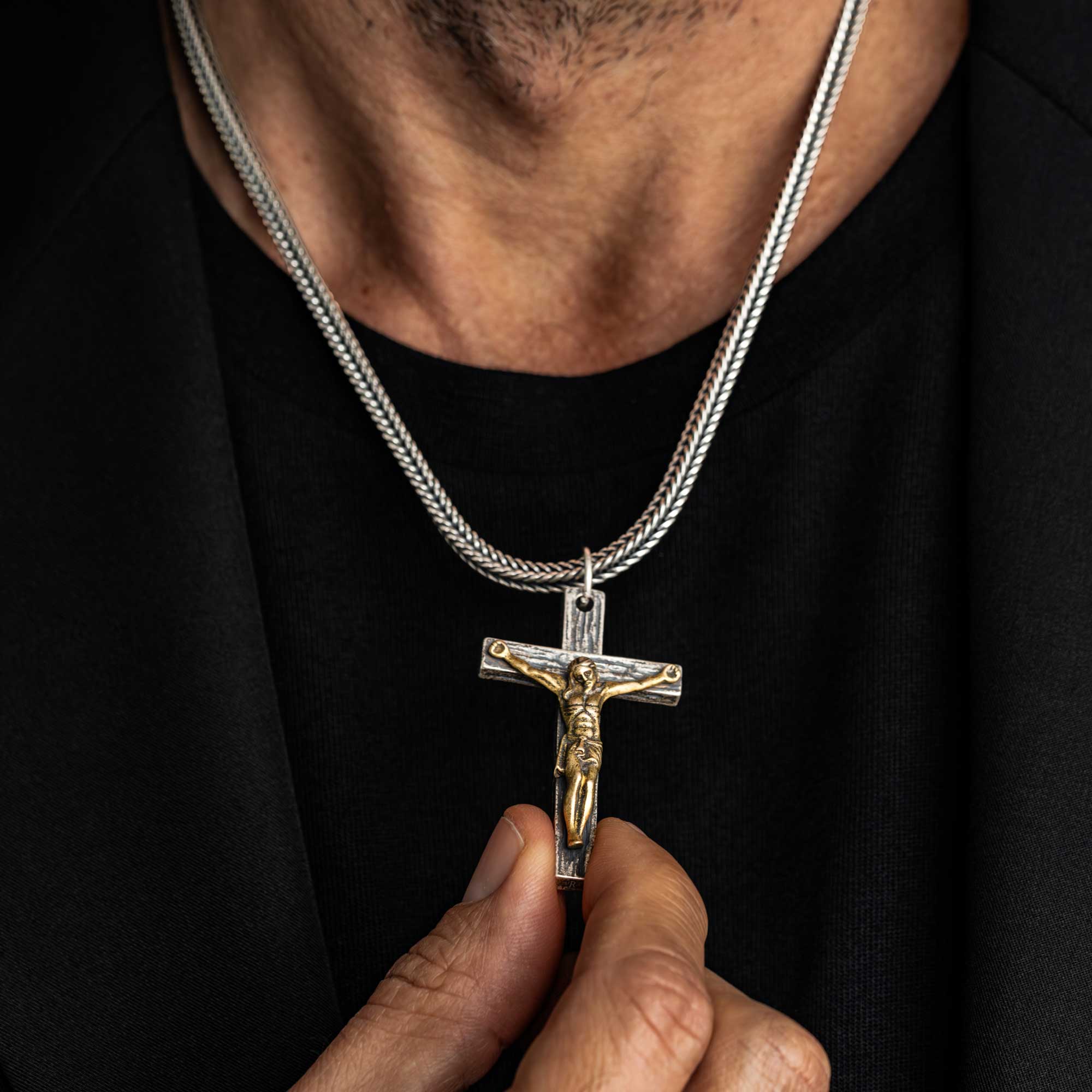 Cascia - Crucifix Silver Pendant