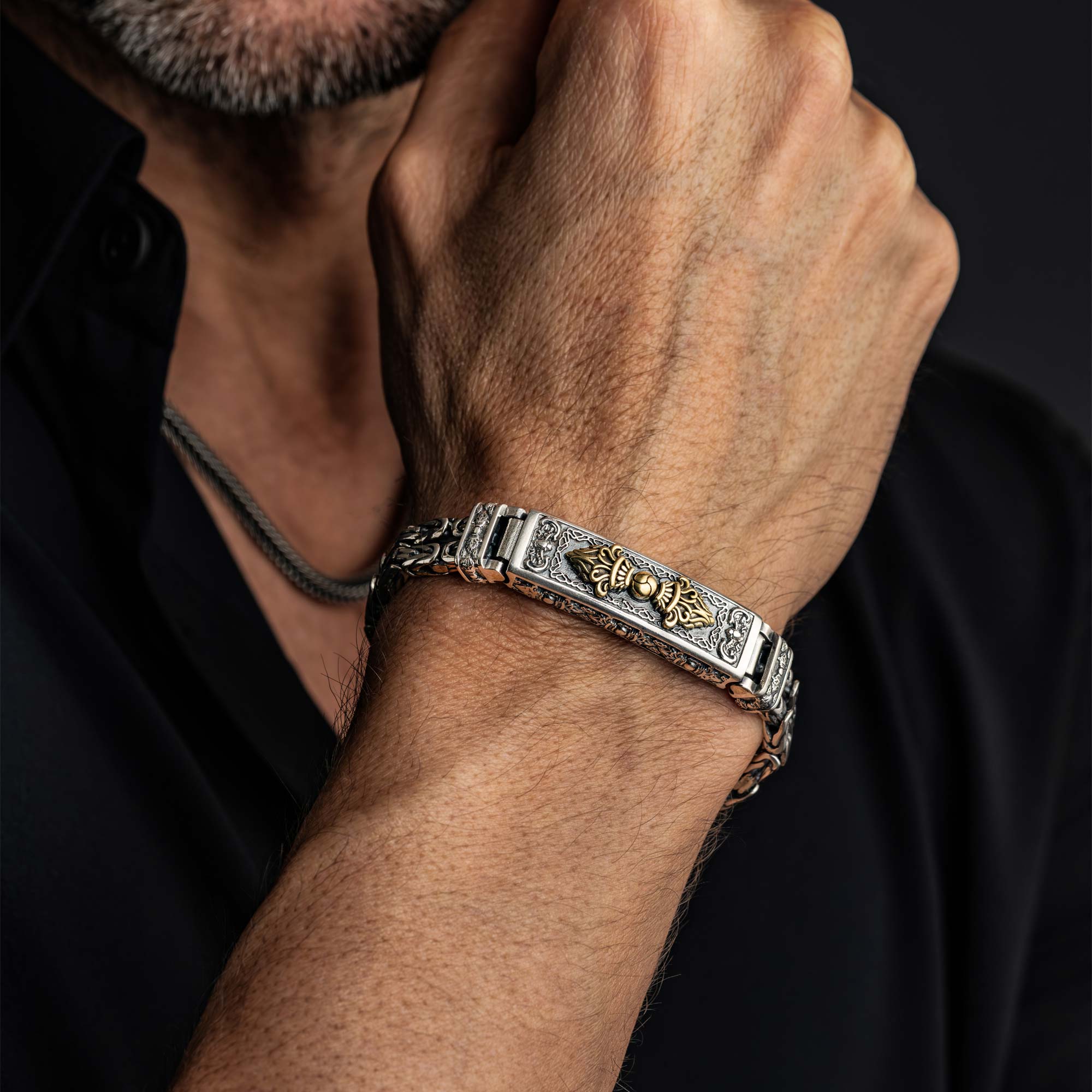 Poseidon - Silver Handmade Old Fashioned Bracelet