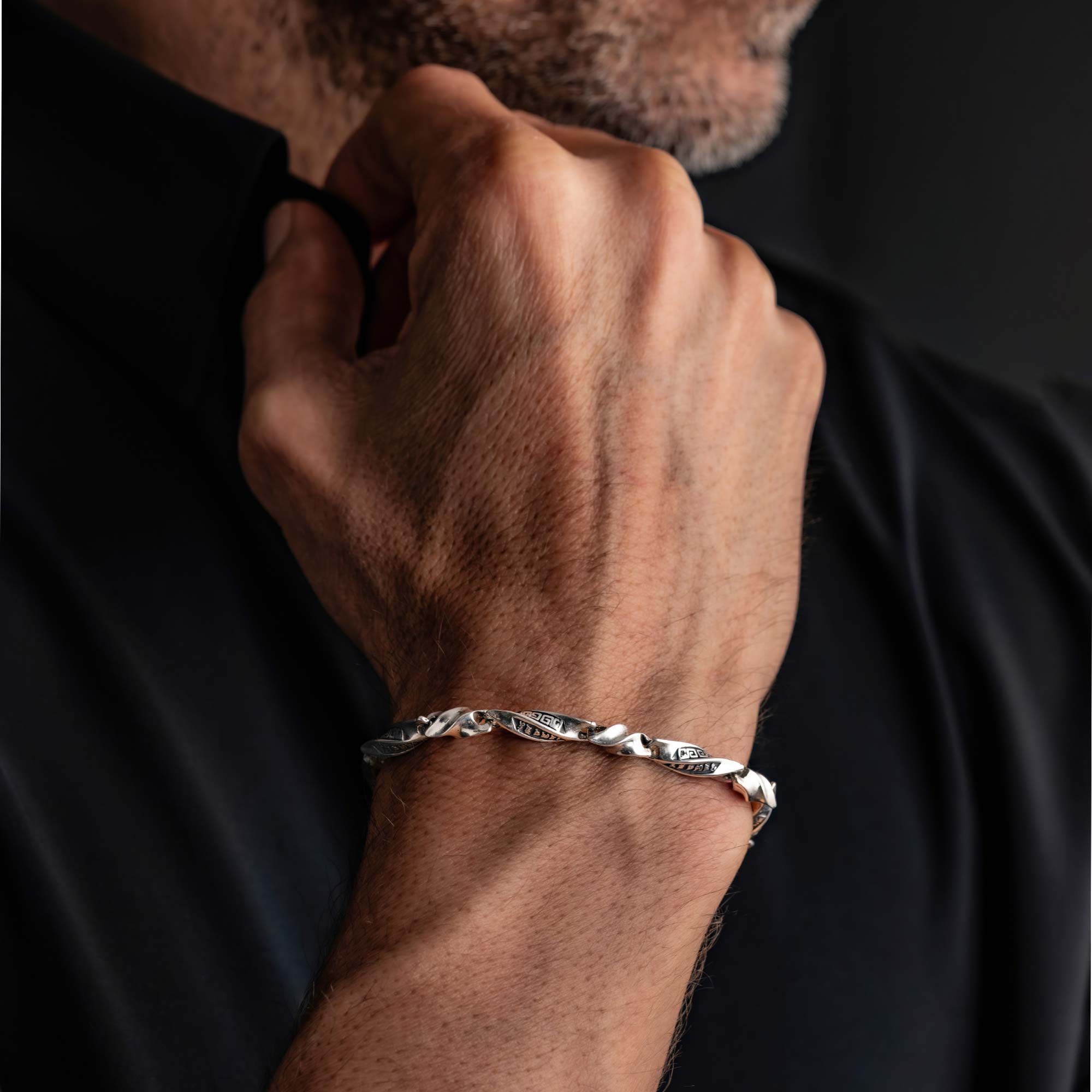 S925 Silver Handmade Retro Bracelet For Men - Krun