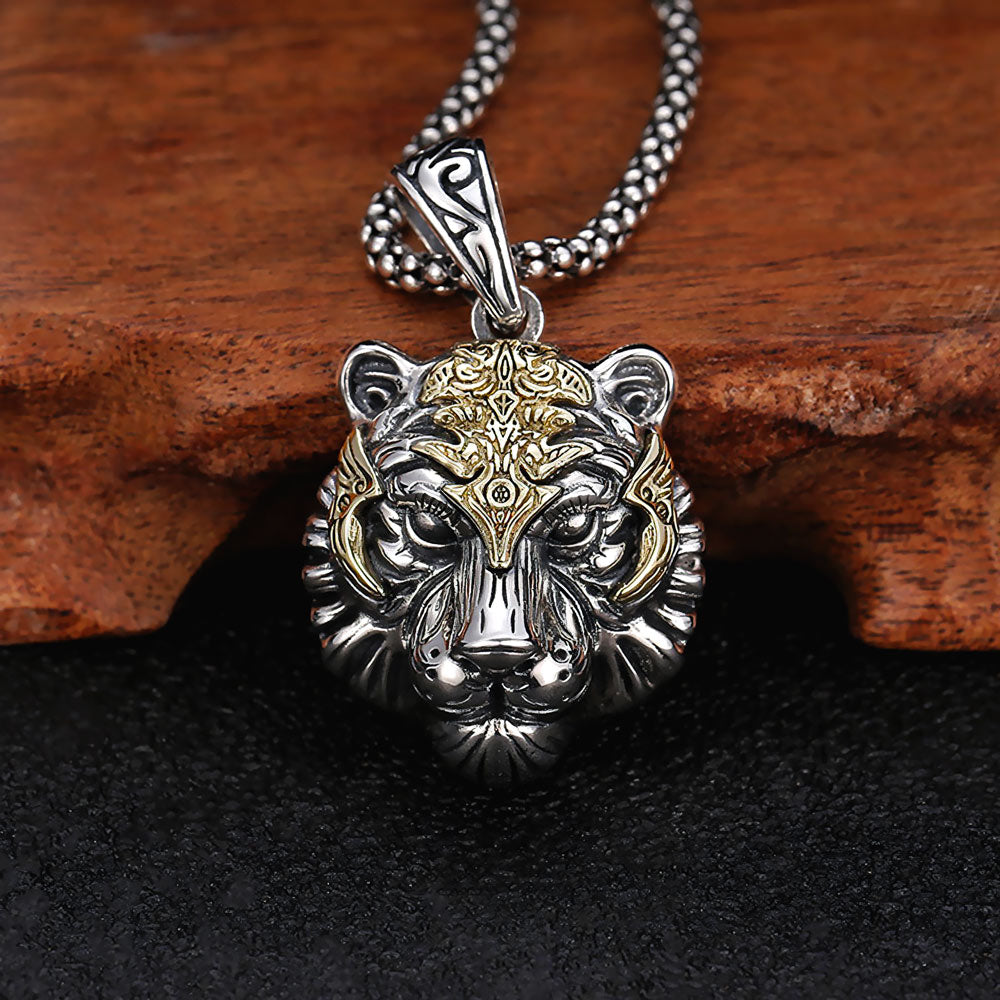 Tiger Head Silver Men Necklace, Angry Tiger Men Pendant, Wild Tiger Silver high quality Men's Necklace, Angry Tiger Necklace, Husband Silver Gift Pendant