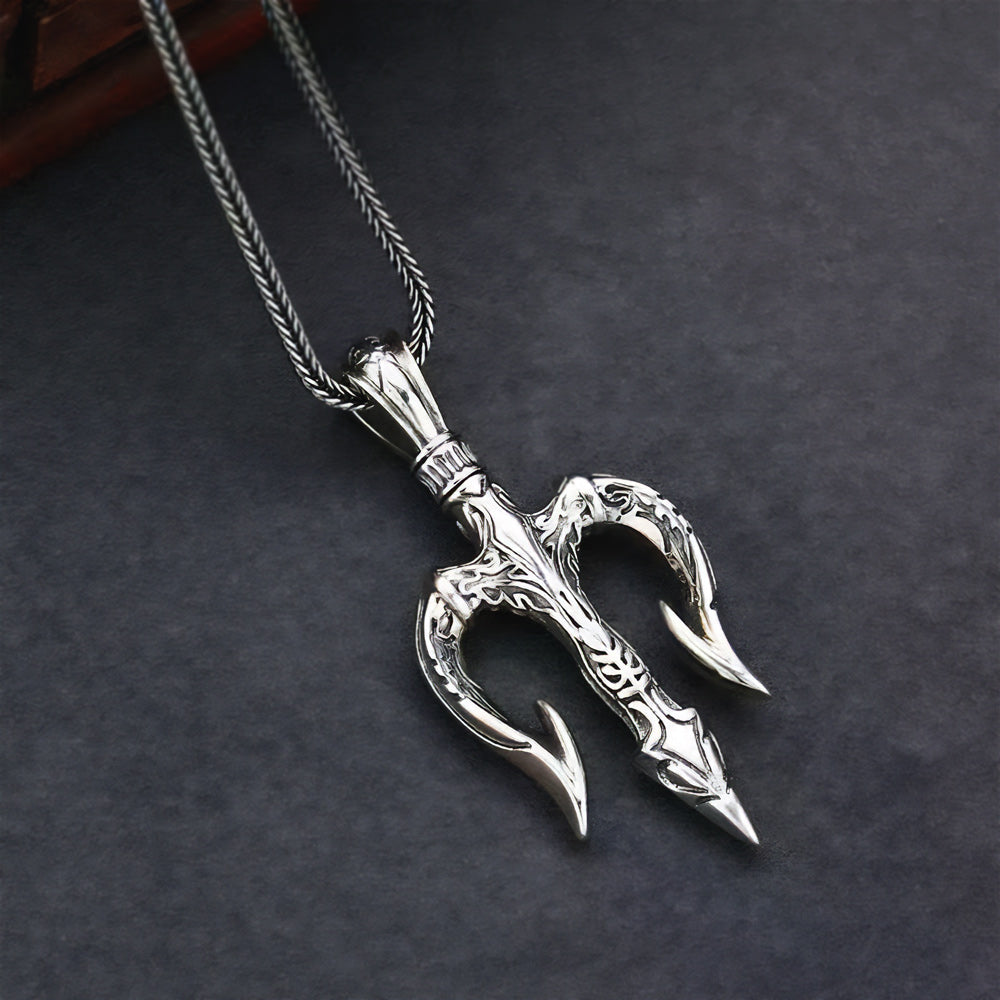 S925-Silver-Handmade-Trident-Spear-Pendant-Necklace-For-Men-Poseidon-Ronatelli