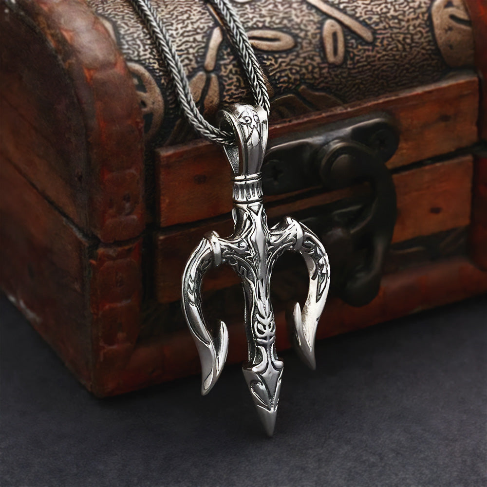 S925-Silver-Handmade-Trident-Spear-Pendant-Necklace-For-Men-Poseidon-Ronatelli