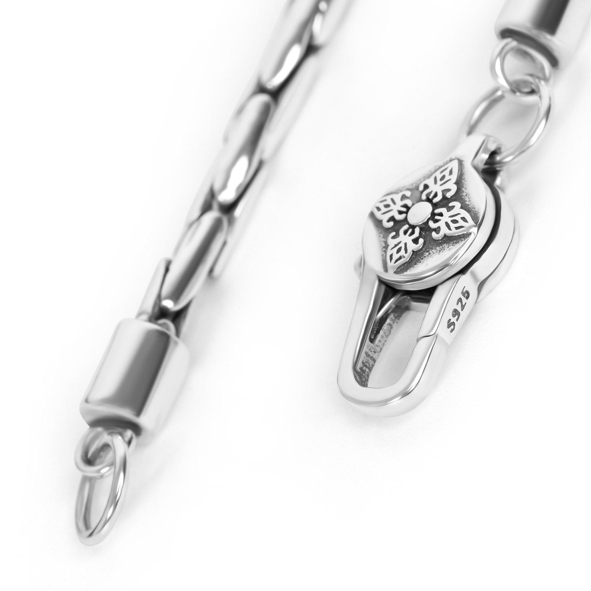 Alfo - Collar de cadena de plata de bambú