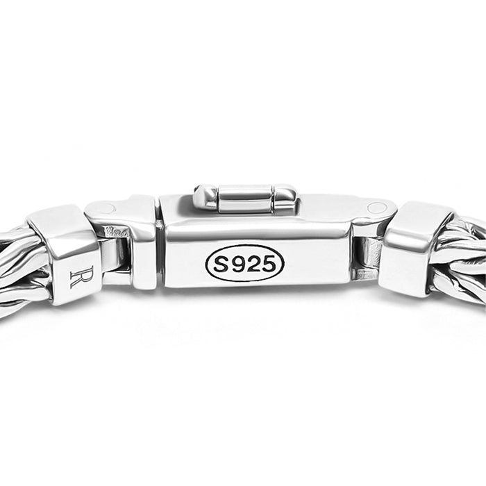 Men's Foxtail Bracelet - 925 Sterling Silver, 6MM