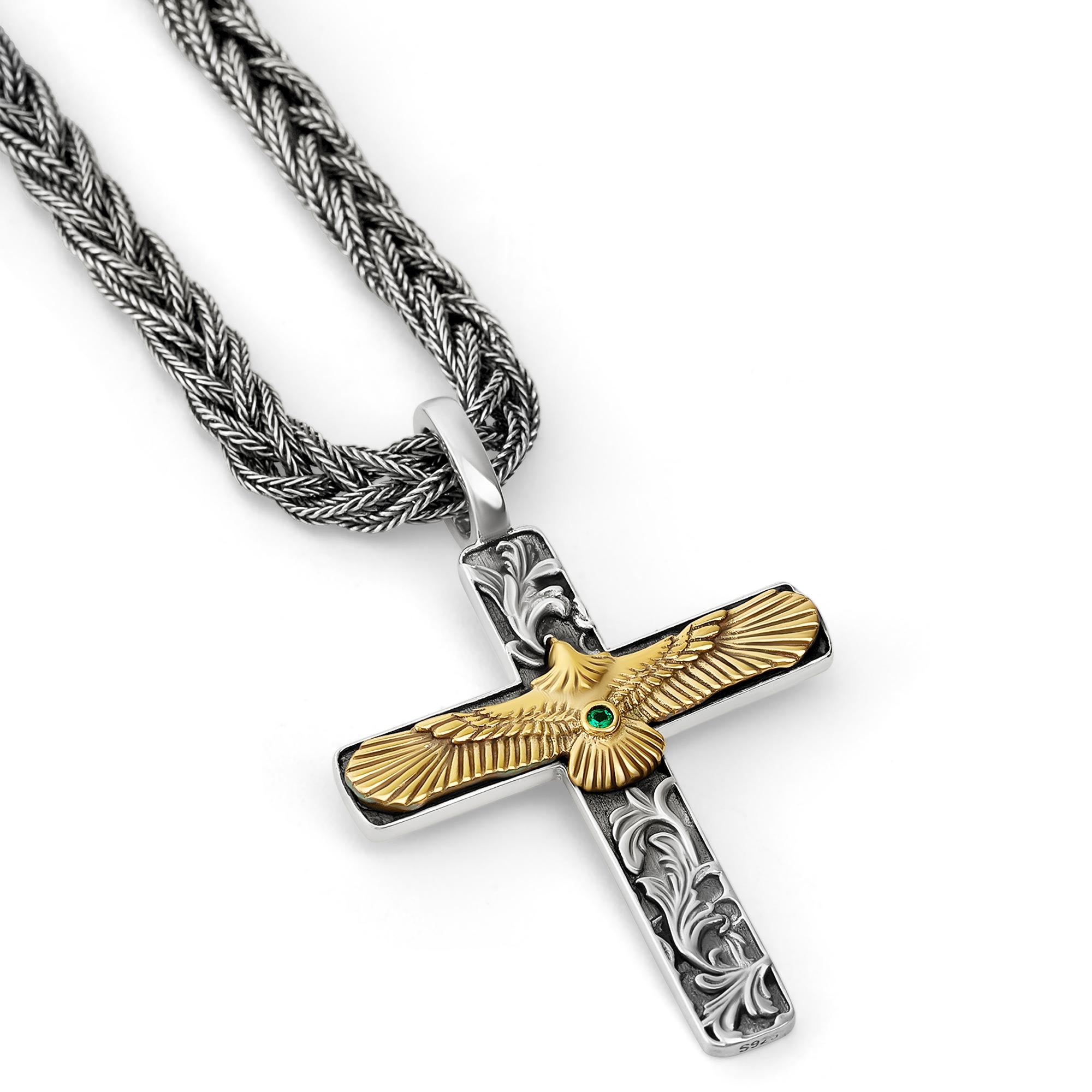 Norcia - Silberner Kreuz Adler Anhänger