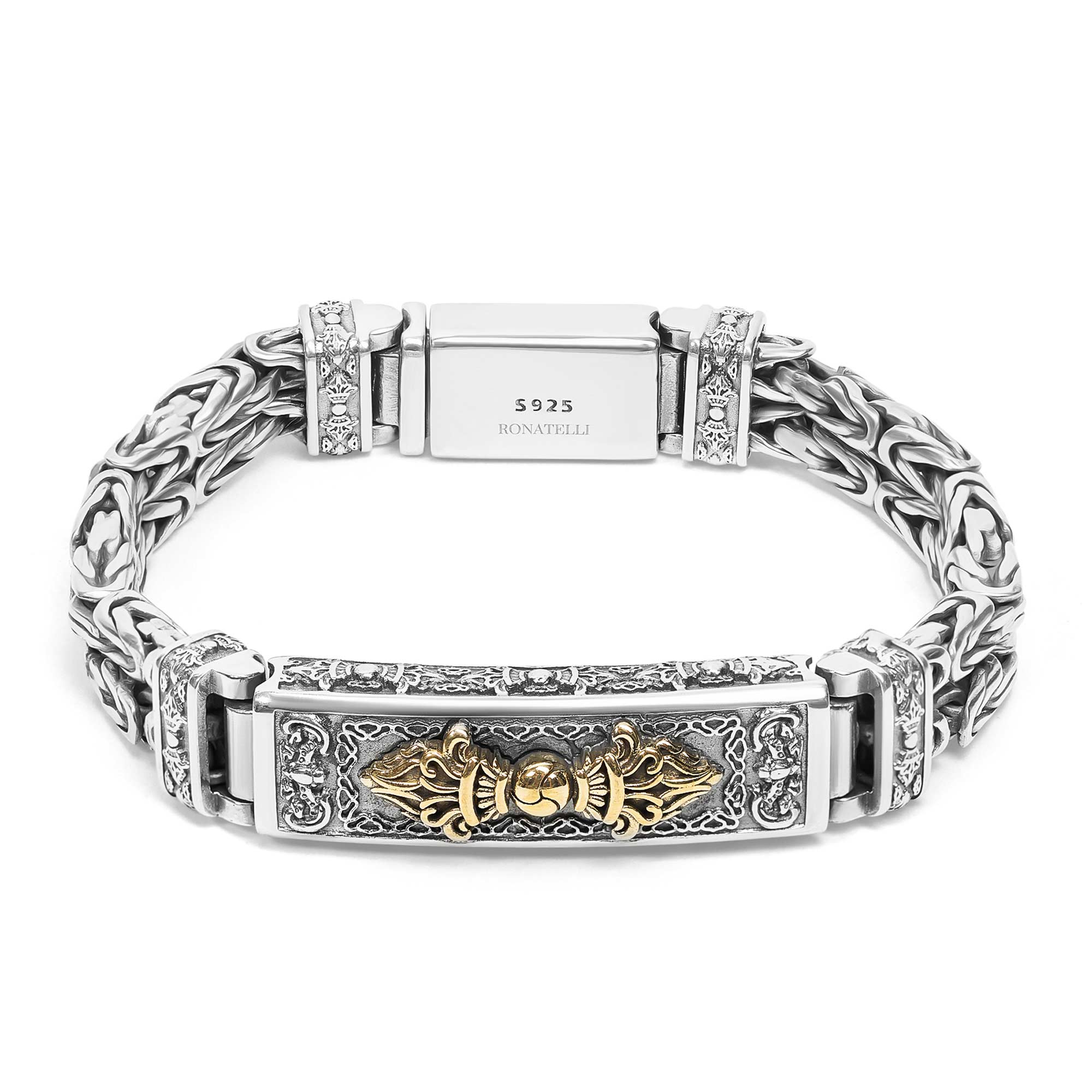 Poseidon - Zilveren handgemaakte ouderwetse armband