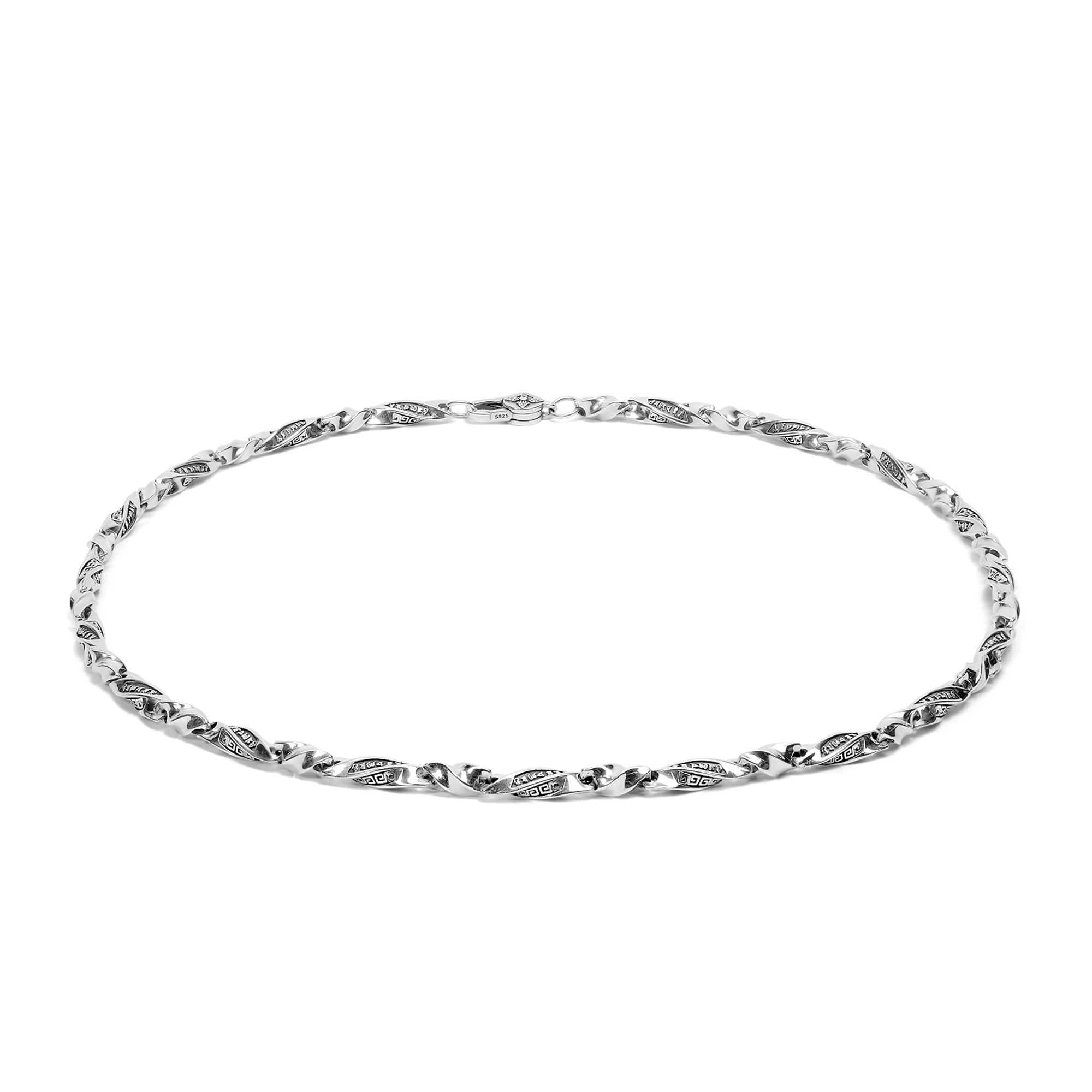 thumbnail image 2 of Handmade 925 Sterling Silver Chain Necklace – 20 Inch, 45.6–48.5g, Box Safety Clip, Made In Thailand 2 of 5