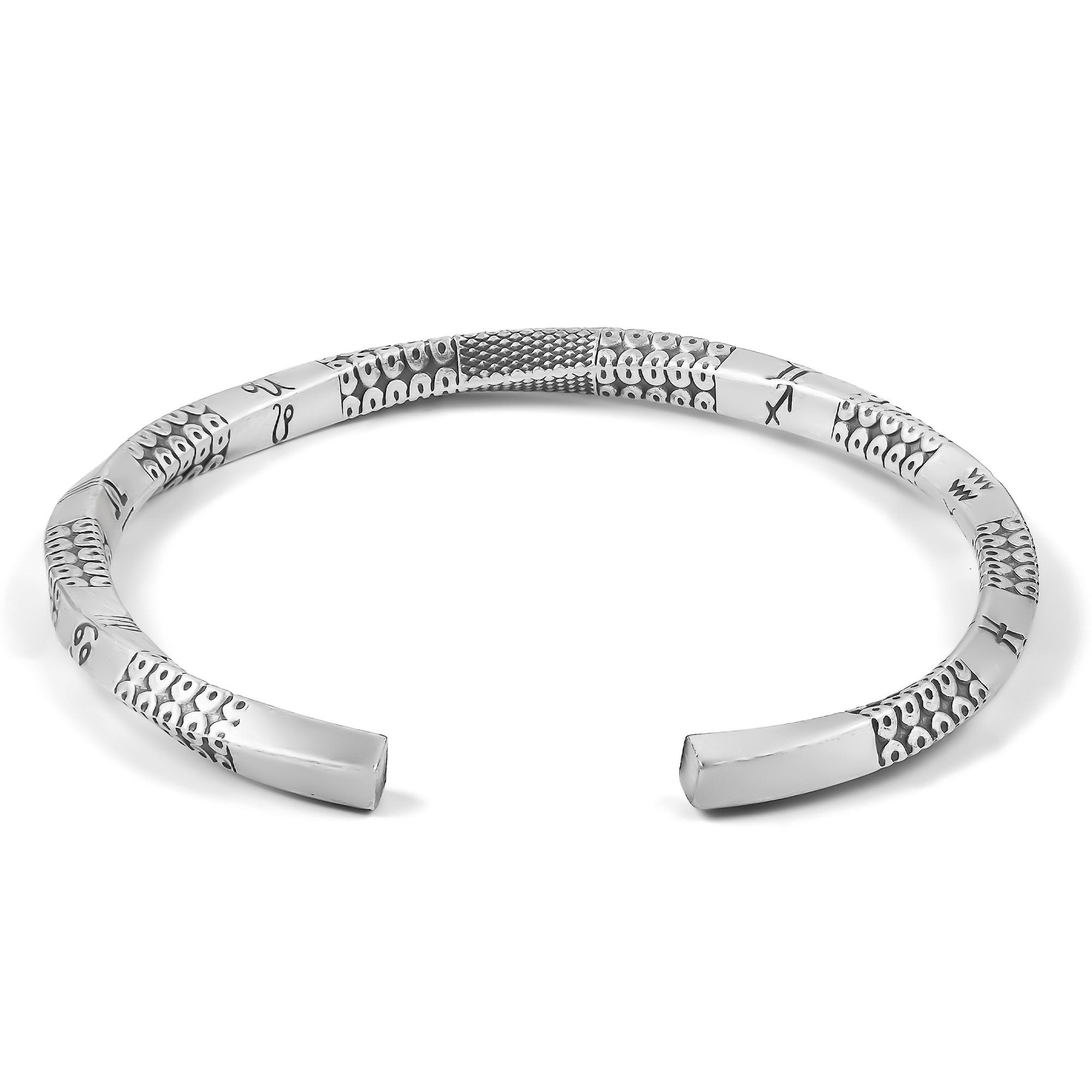 Men's Zodiac Cuff Bracelet - 925 Sterling Silver