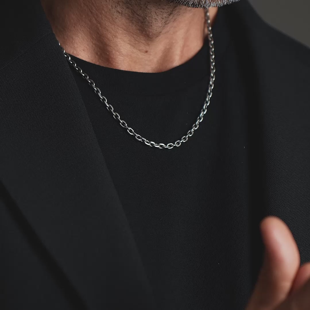 S925 Silver Classic Chain Necklace for Men - Duomo