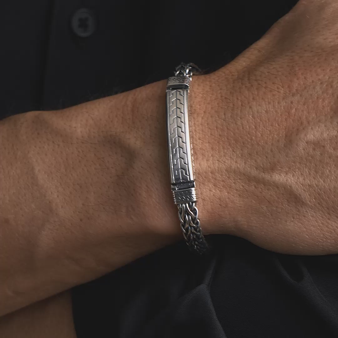 Handmade 925 Sterling Silver Braided Bracelet for Men - Arno