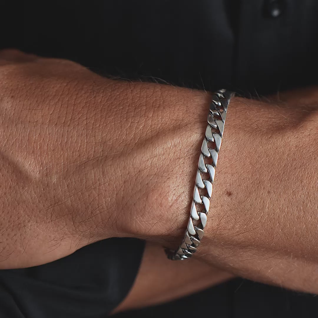 Men's 925 Sterling Silver Cuban Link Bracelet – Handmade | Ronatelli